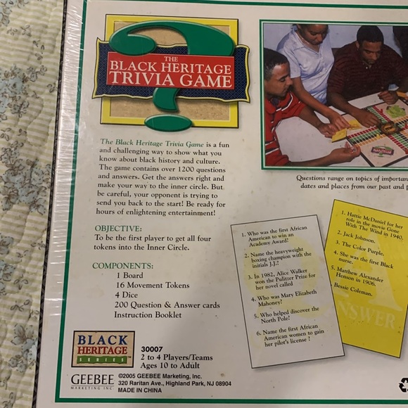 Black Heritage trivia Game NEW Sealed (By Geebee) 2-4 players/Teams Family Game - Picture 4 of 9